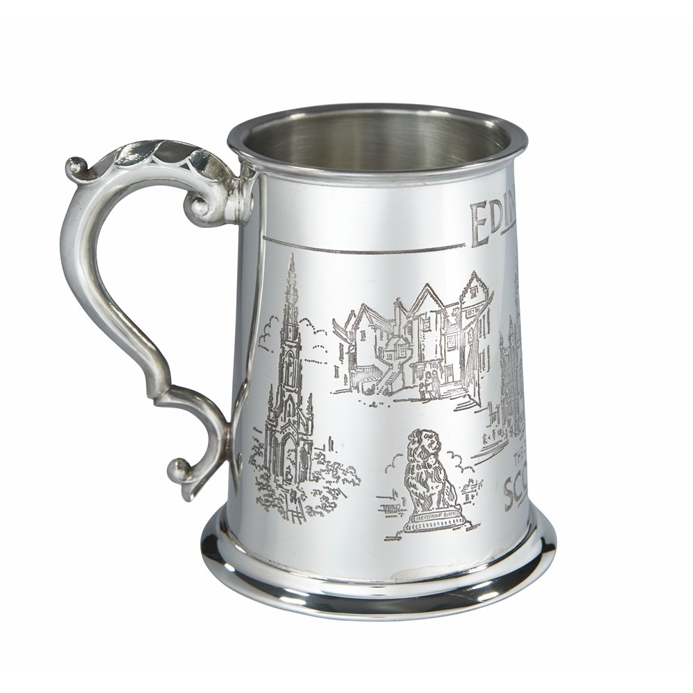 Edinburgh Scene Pewter Tankard Edinburgh Scene Pewter Tankard