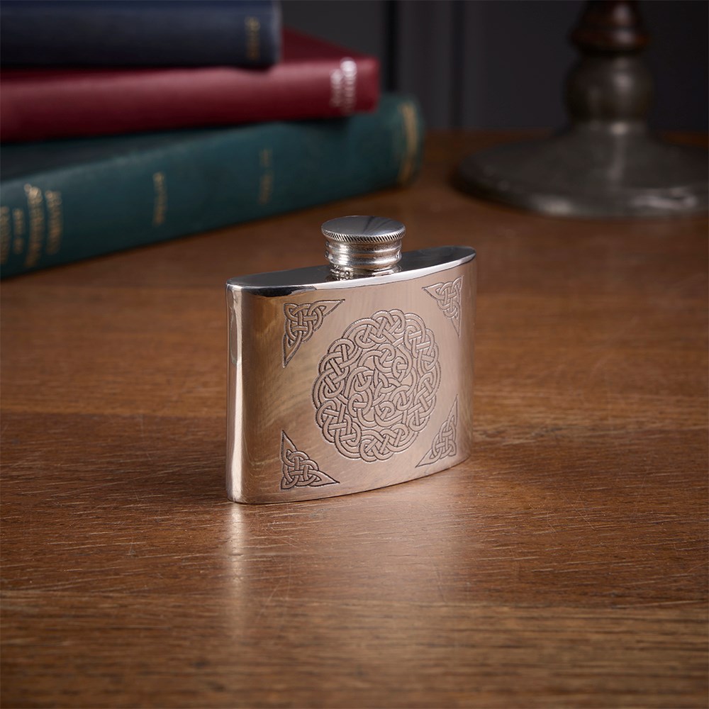 Celtic Knot 2oz Pewter Kidney Hip Flask