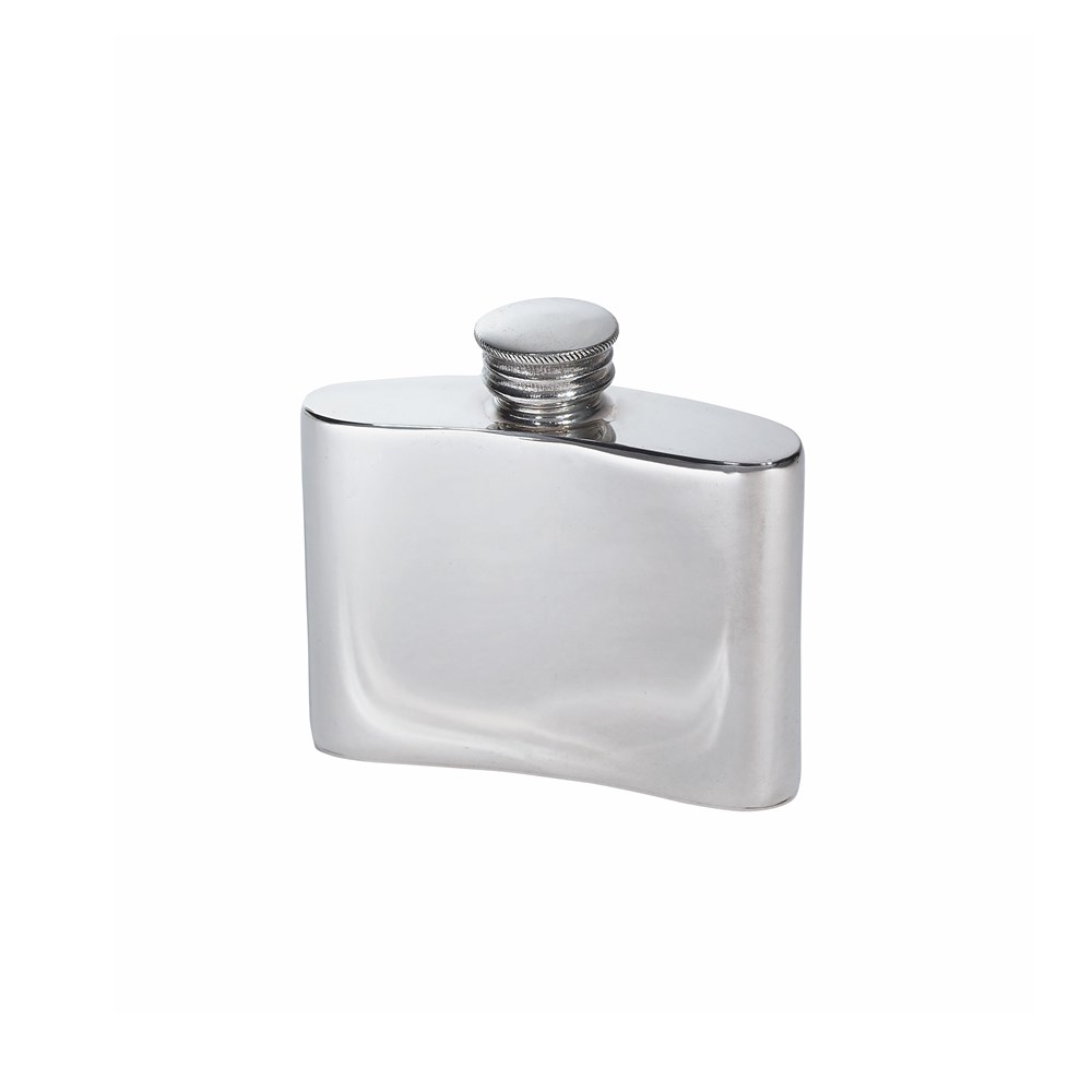 Thistle Stamp 2oz Pewter Kidney Flask Thistle Stamp 2oz Pewter Kidney Flask