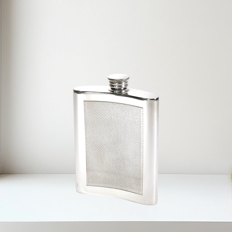6oz Barley Pewter Kidney Hip Flask 6oz Barley Pewter Kidney Hip Flask