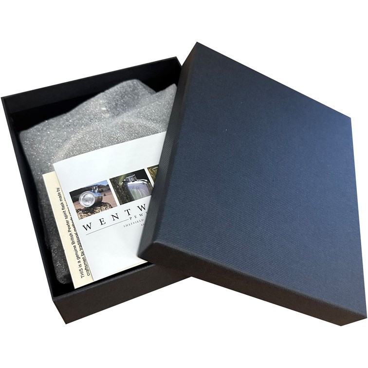 6oz Round Usquabae Single Thistle Pewter Flask 6oz Round Usquabae Single Thistle Pewter Flask