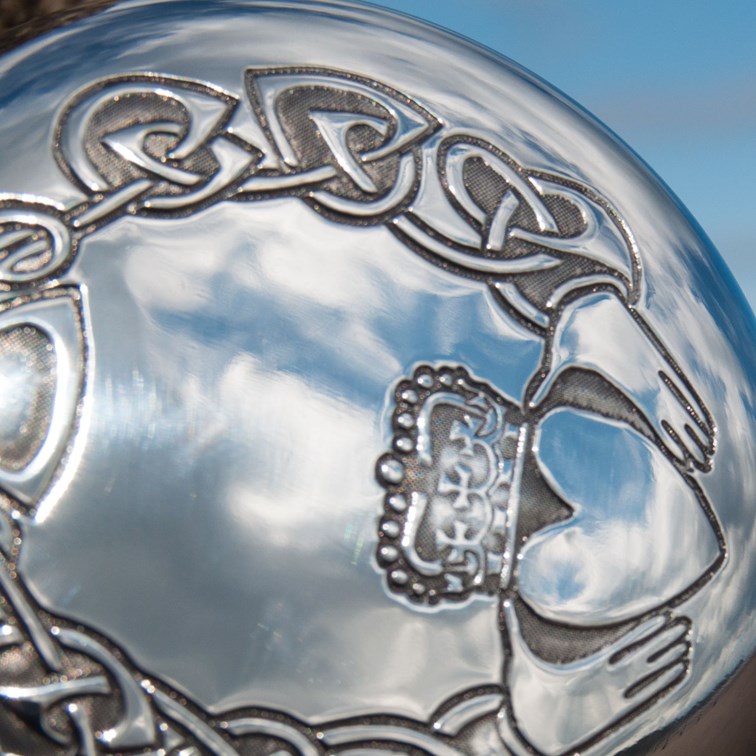 6oz Round Claddagh Pewter Flask