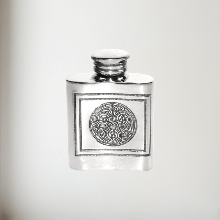 1oz Kells Small  Pewter Purse Flask 1oz Kells Small  Pewter Purse Flask