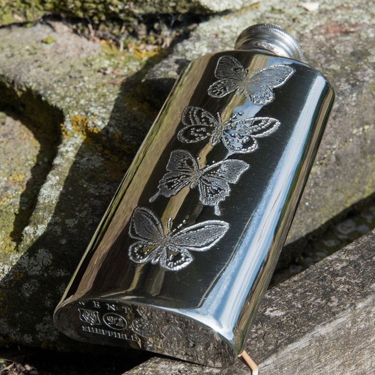 2oz Butterfly Pewter Purse Flask 2oz Butterfly Pewter Purse Flask