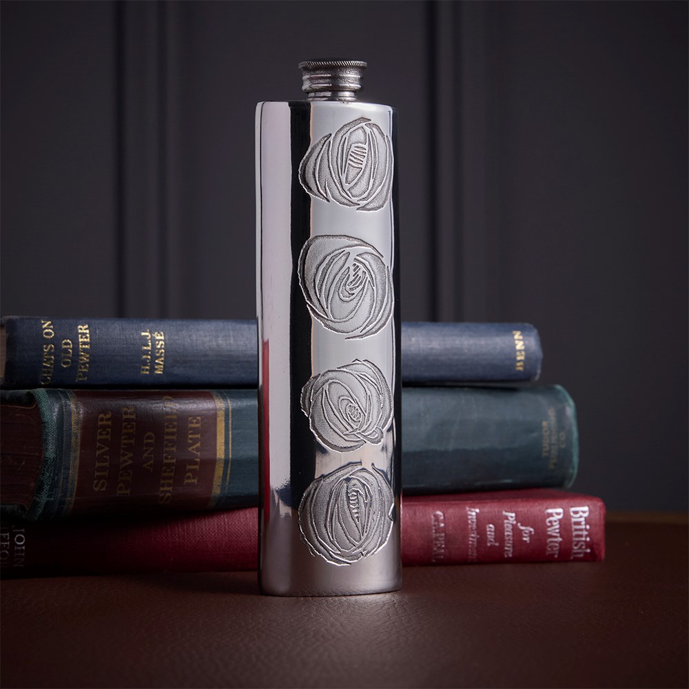 Charles Rennie Mackintosh 3oz Pewter Purse Flask
