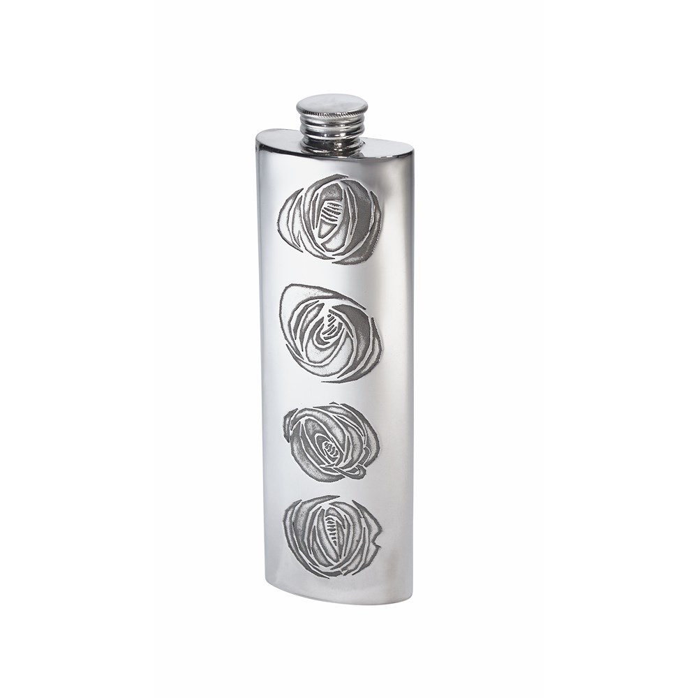 Charles Rennie Mackintosh 3oz Pewter Purse Flask