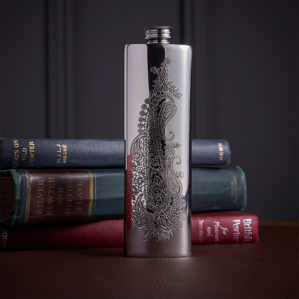 Paisley 3oz Pewter Purse Flask Paisley 3oz Pewter Purse Flask