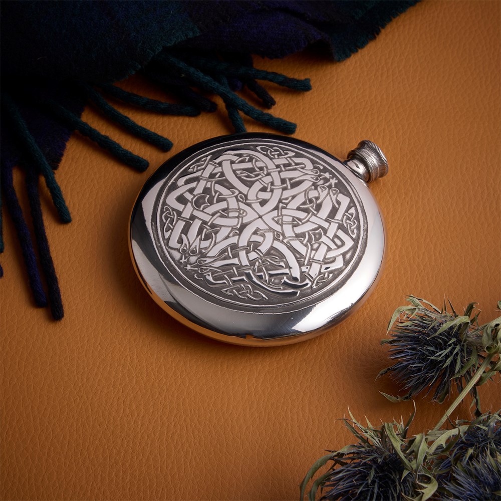 Celtic Circle Pewter Sporran Flask