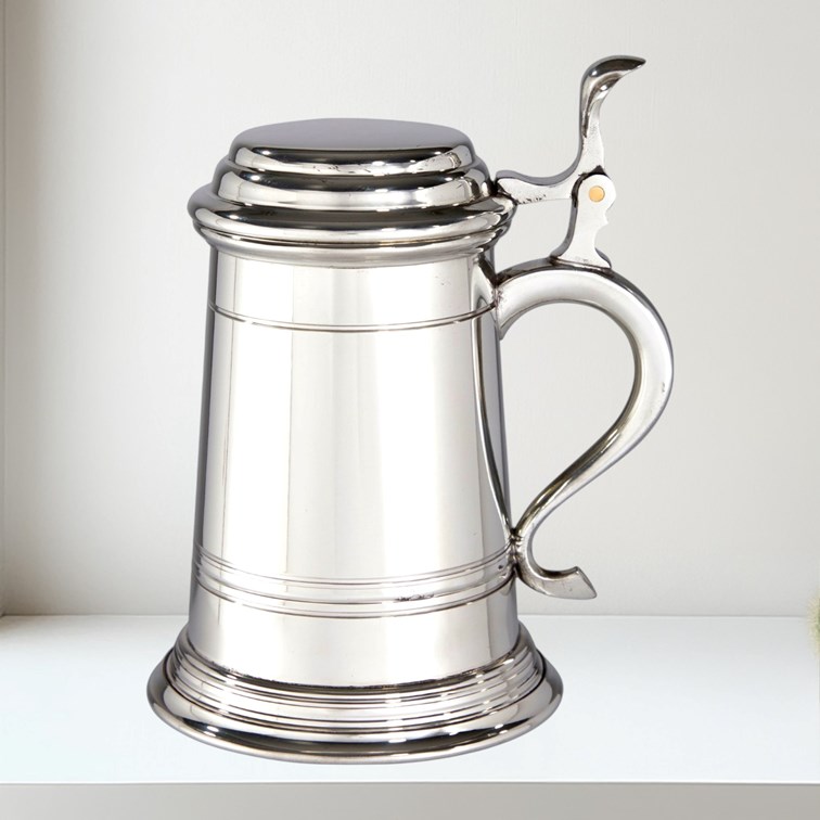 One Pint Balmoral X Range Lidded Pewter Tankard 509XL 1 pint Balmoral X range Lidded Pewter Tankard Stein