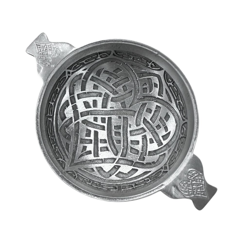 Celtic Heart Cast 3" Pewter Quaich