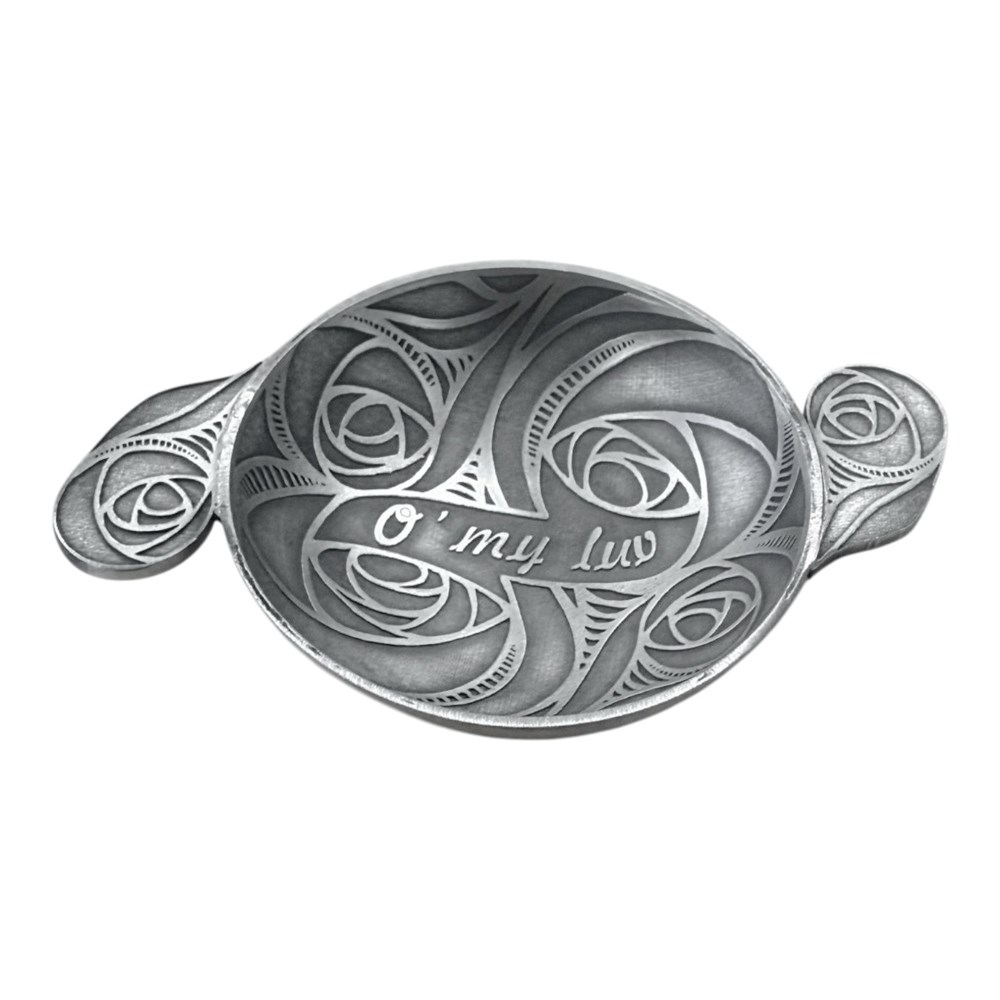 "O my Luv" Cast 3" Pewter Quaich "O my Luv" Cast 3" Pewter Quaich