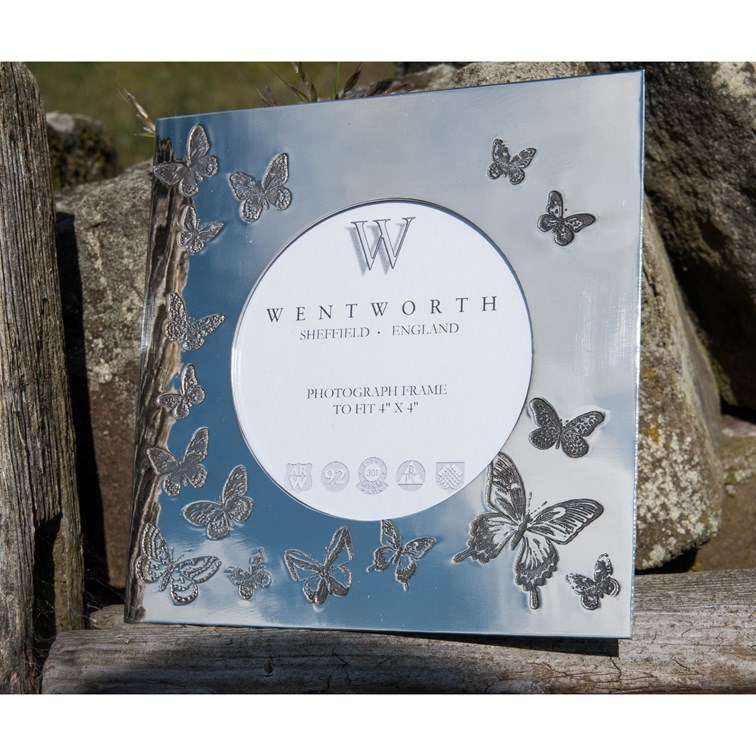 Butterfly Small Pewter 4"X4" Frame Butterfly Small Pewter 4"X4" Frame