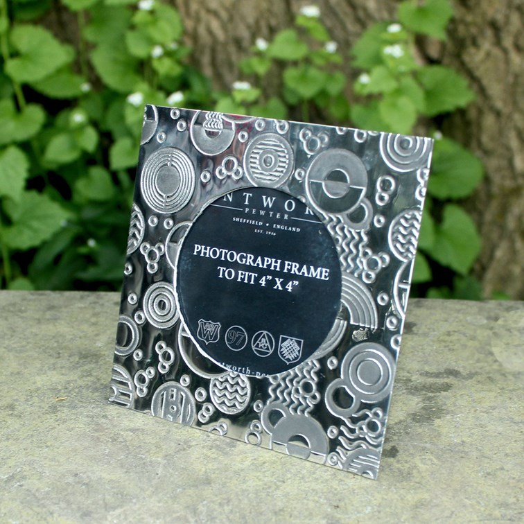 Retro Small Pewter 4"X4" Frame Retro Small Pewter 4"X4" Frame