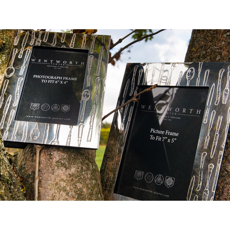 Medium  Pewter Knife Fork Spoon 6"X4" Picture Frame Medium  Pewter Knife Fork Spoon 6"X4" Picture Frame