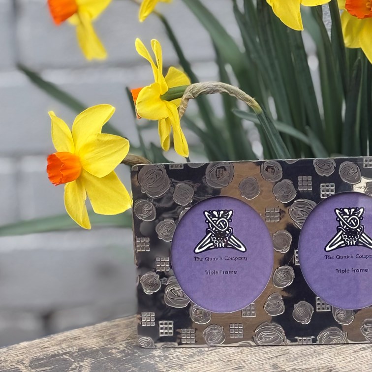 Triple Charles Rennie Mackintosh Pewter Picture Frame Triple Charles Rennie Mackintosh Pewter Picture Frame