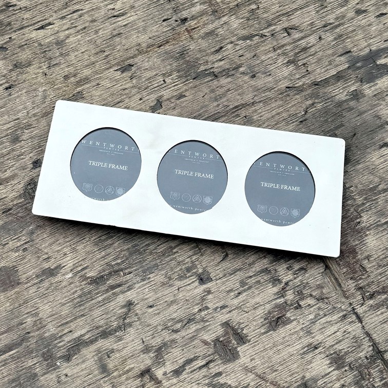 Plain Pewter Triple Frame