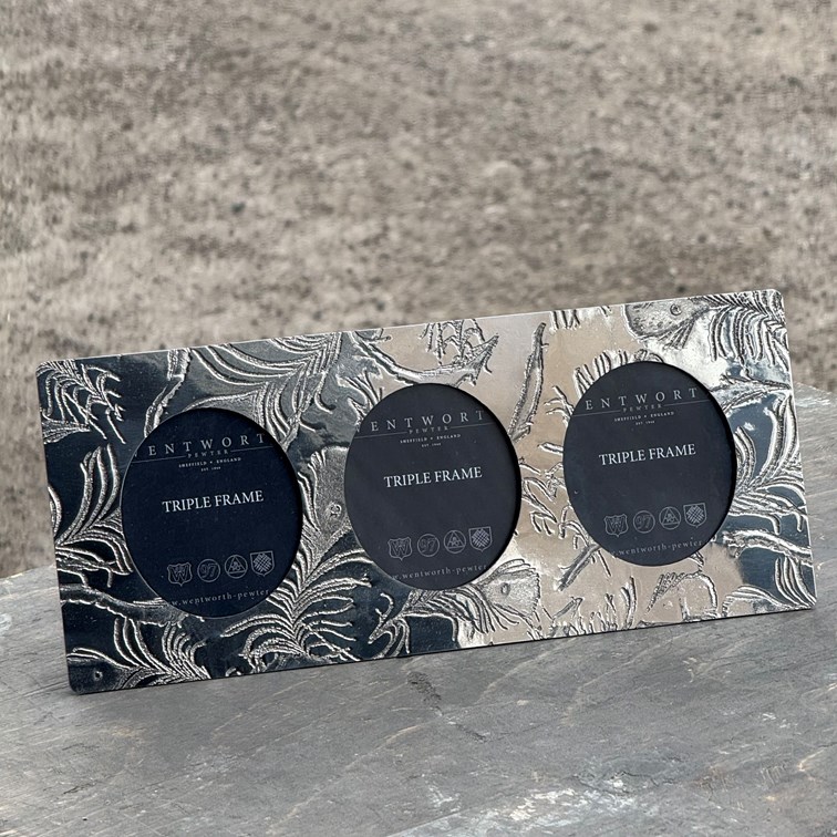 Peacock Pewter Triple Frame Peacock Pewter Triple Frame