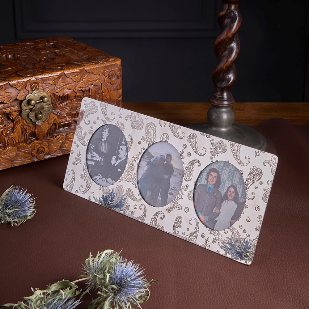Paisley Pewter Triple Picture Frame Paisley Pewter Triple Picture Frame