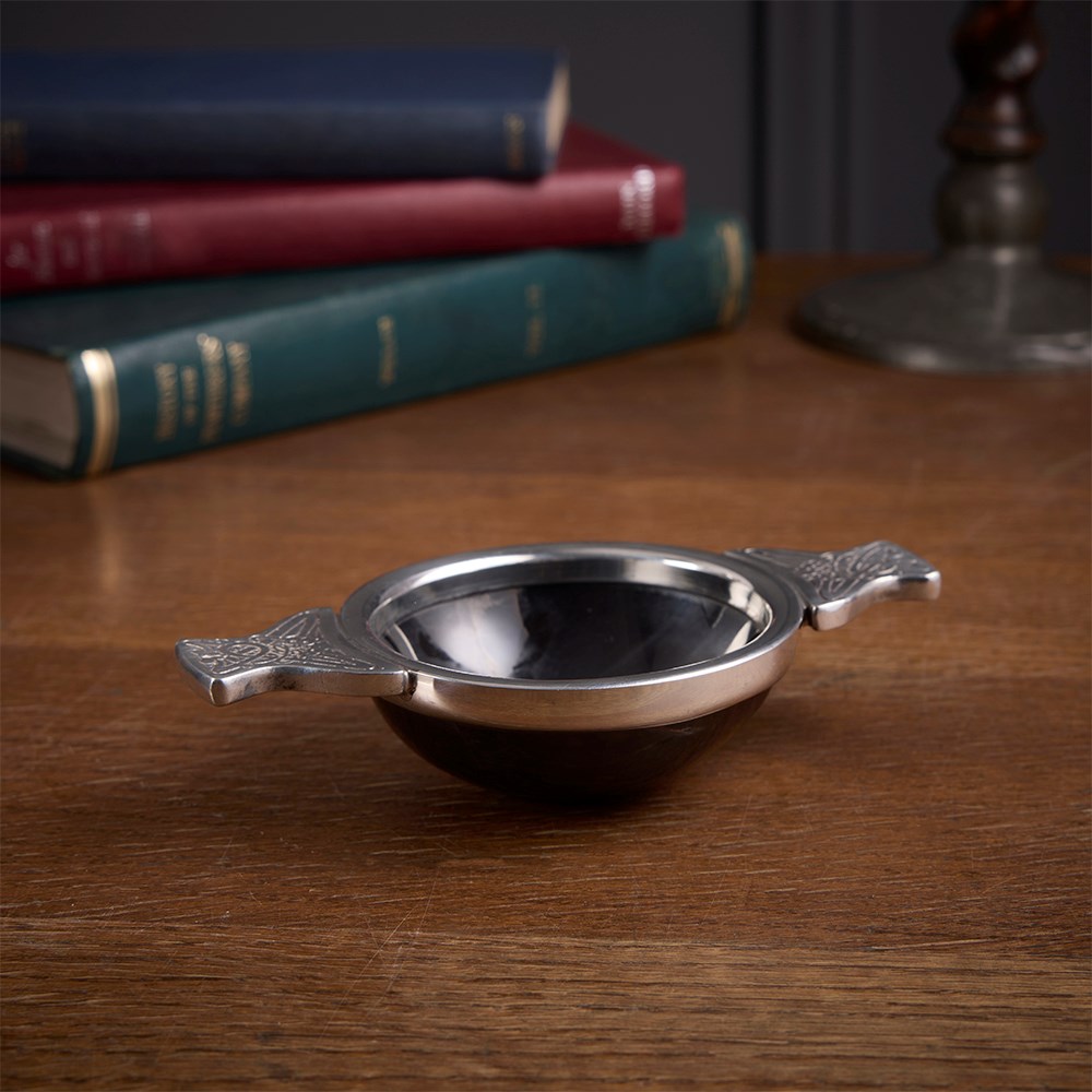 Horn And Pewter Small Quaich