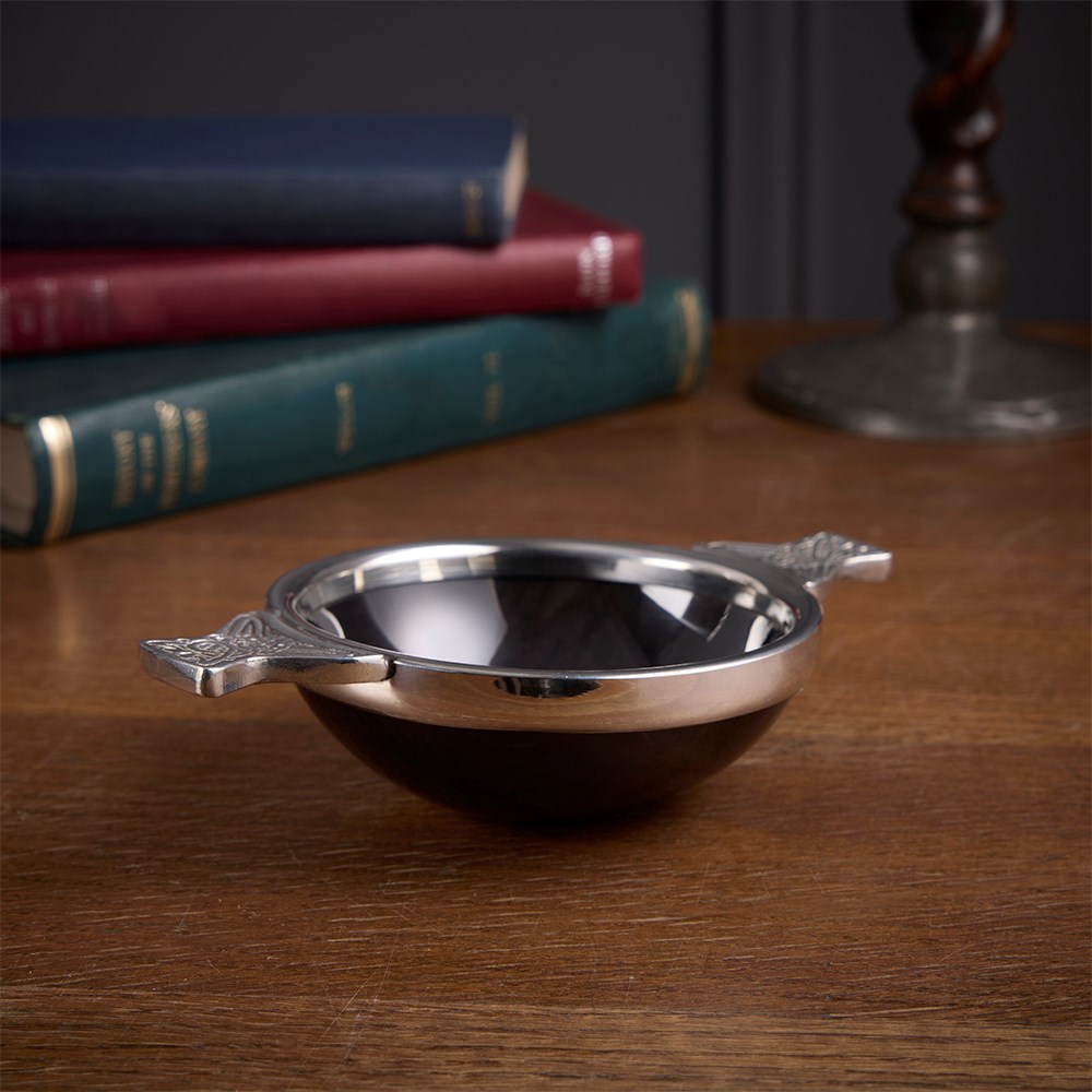 Horn And Pewter Medium Quaich