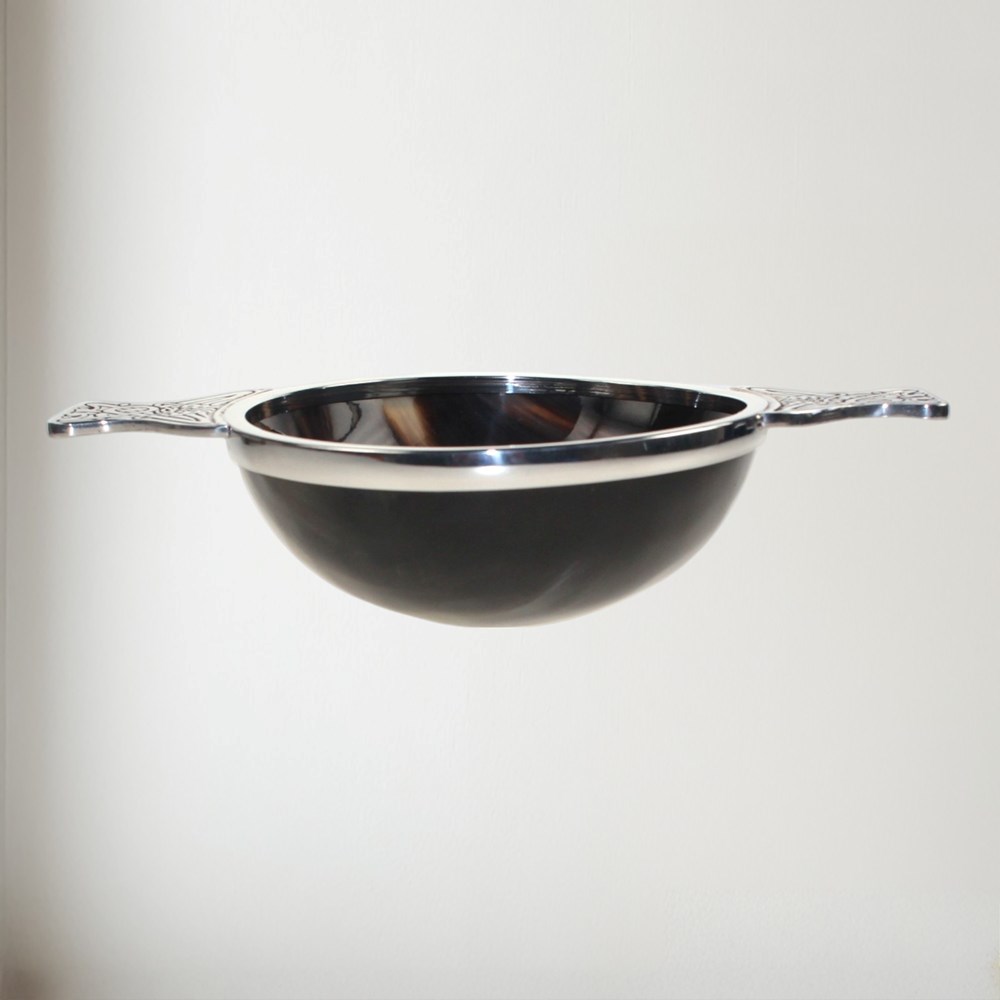 160mm Horn And Pewter Quaich 160mm Horn And Pewter Quaich