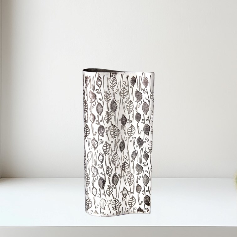 Large Leaf Pewter Vase Large Leaf Pewter Vase