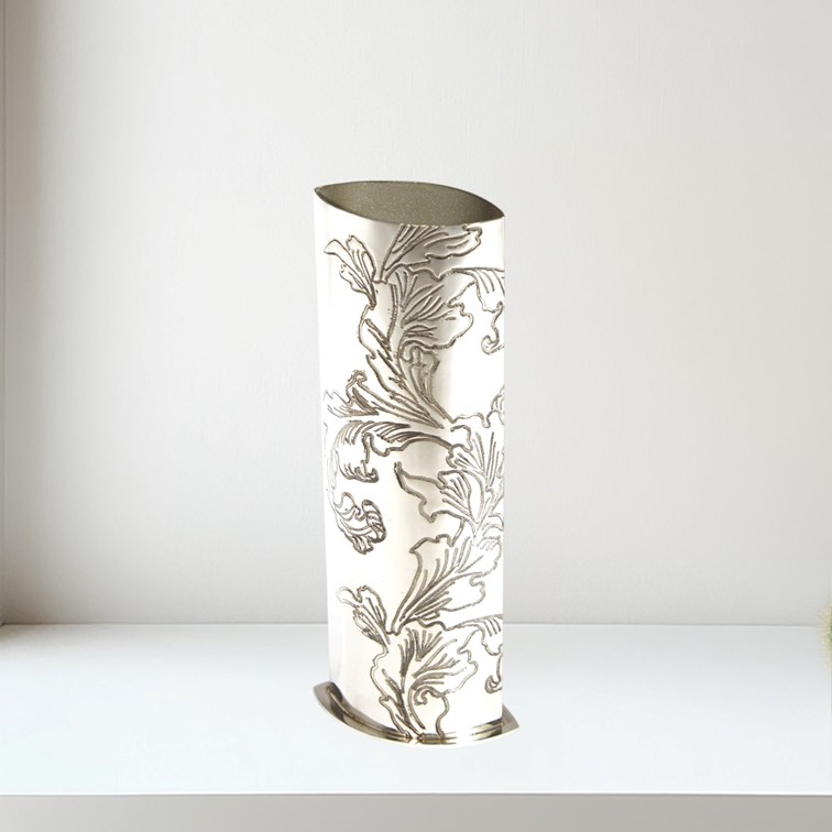 Acanthus Pattern Pewter Vase Acanthus Pattern Pewter Vase