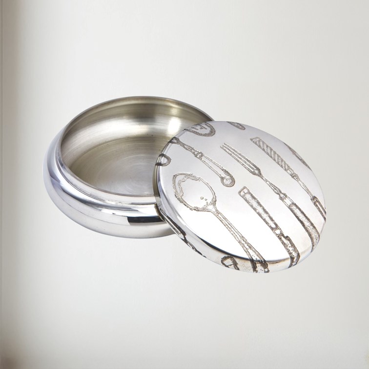 Knife Fork Spoon Pewter Trinket Box Knife Fork Spoon Pewter Trinket Box