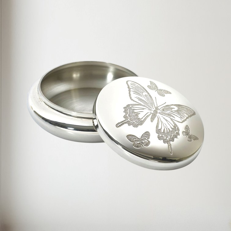 Butterfly Pewter Trinket Box Butterfly Pewter Trinket Box