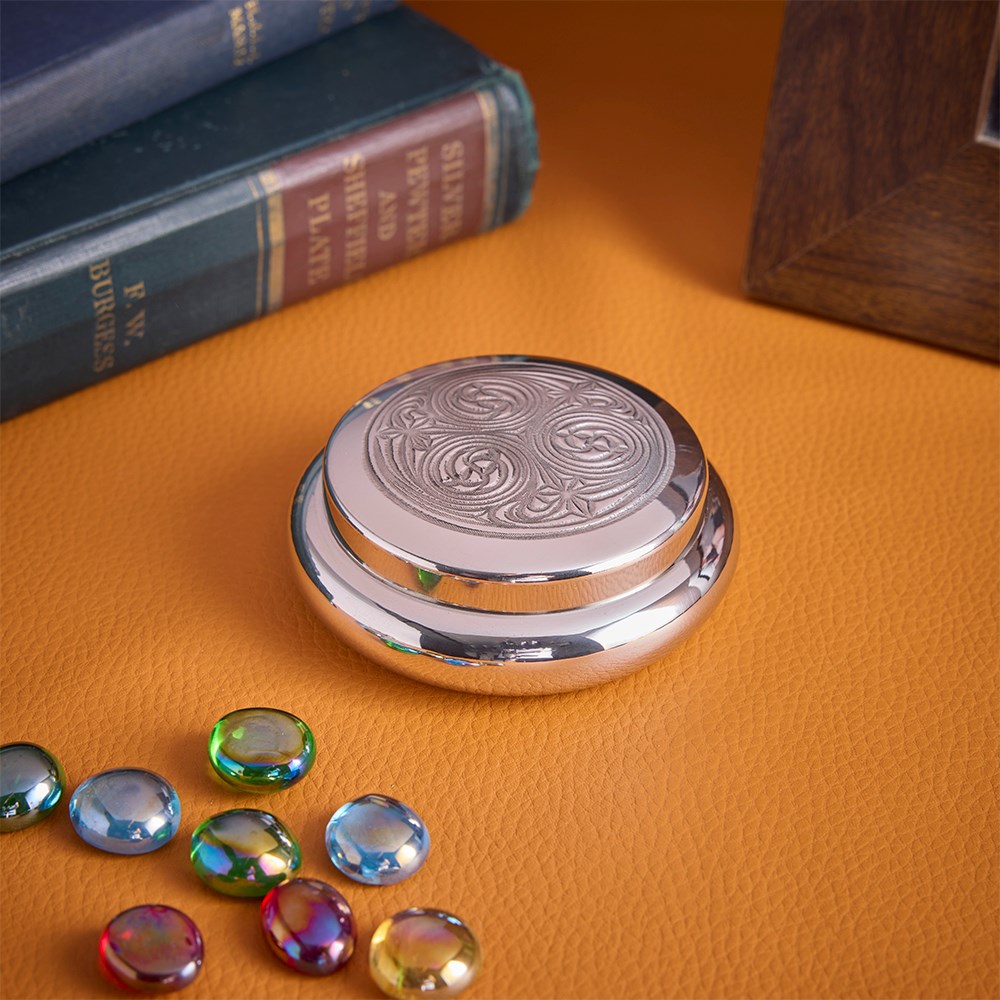 Kells Round Pewter Trinket Box Kells Round Pewter Trinket Box