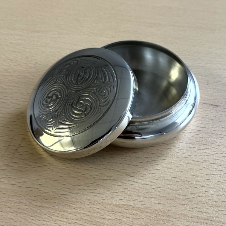 Kells Round Pewter Trinket Box Kells Round Pewter Trinket Box