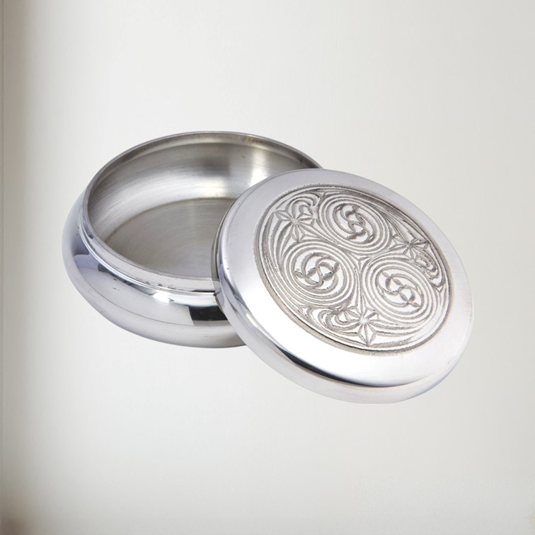 Kells Round Pewter Trinket Box Kells Round Pewter Trinket Box