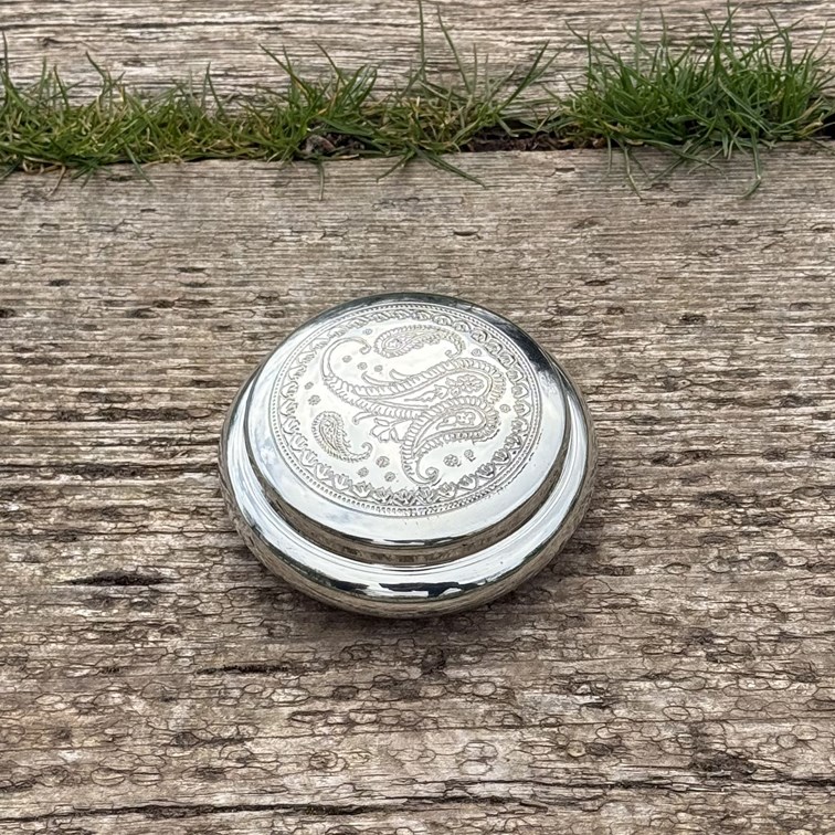 Paisley Round Pewter  Trinket Box Paisley Round Pewter  Trinket Box