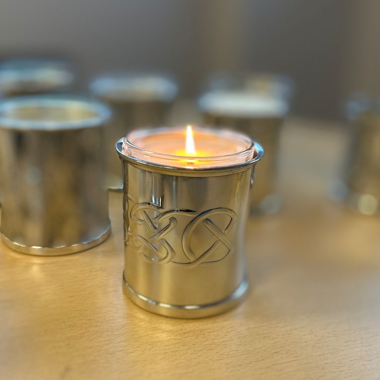 Pewter Embossed Celtic Candle Votive Pewter Embossed Celtic Candle Votive