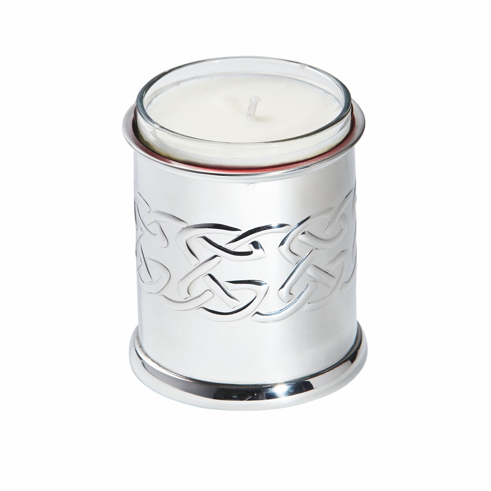Embossed Celtic Pewter Candle Votive Embossed Celtic Pewter Candle Votive