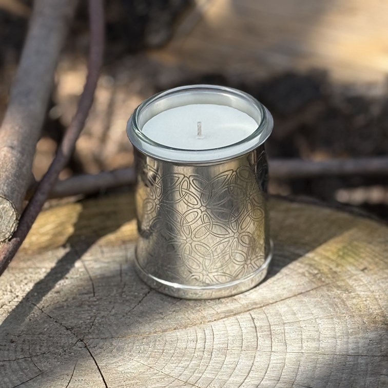 Triquetra Pewter Candle Votive Holder Triquetra Pewter Candle Votive Holder