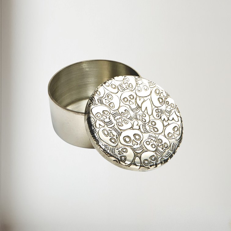Small Love Skull Pewter Trinket Box Small Love Skull Pewter Trinket Box
