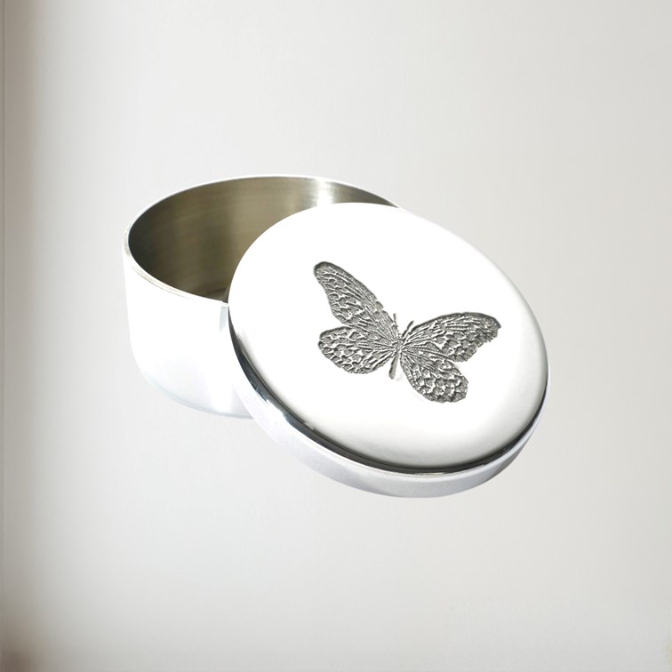 Small Butterfly Pewter Trinket Box Small Butterfly Pewter Trinket Box