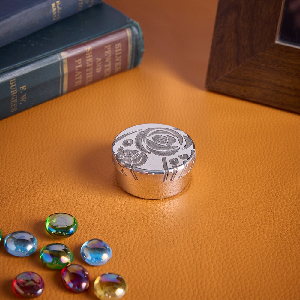 Charles Rennie Mackintosh Small Pewter Trinket Box Charles Rennie Mackintosh Small Pewter Trinket Box
