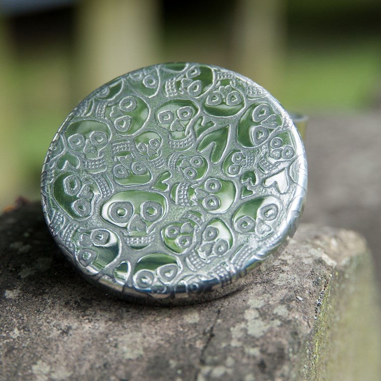 Small Love Skull Pewter Trinket Box Small Love Skull Pewter Trinket Box