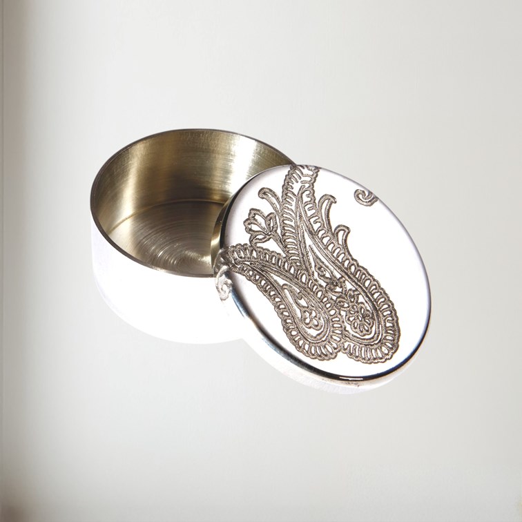 Paisley Small Pewter Trinket Box Paisley Small Pewter Trinket Box
