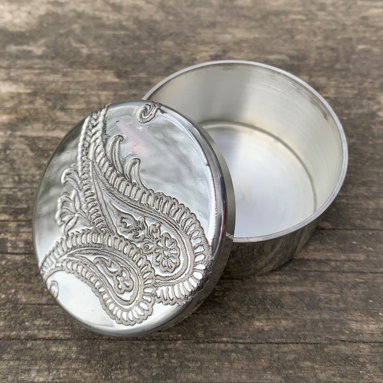 Small Paisley Pewter Trinket Box Small Paisley Pewter Trinket Box