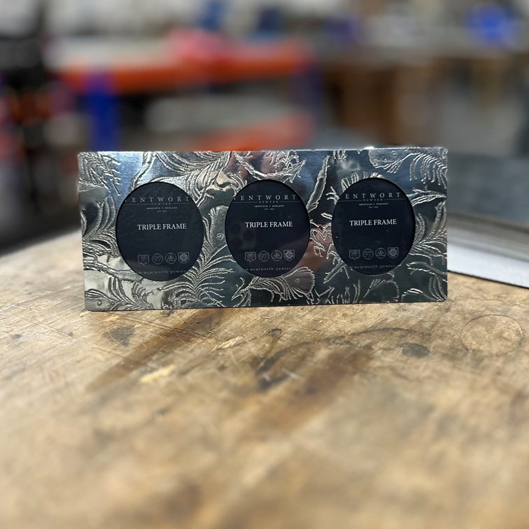 Peacock Pewter Triple Frame Peacock Pewter Triple Frame