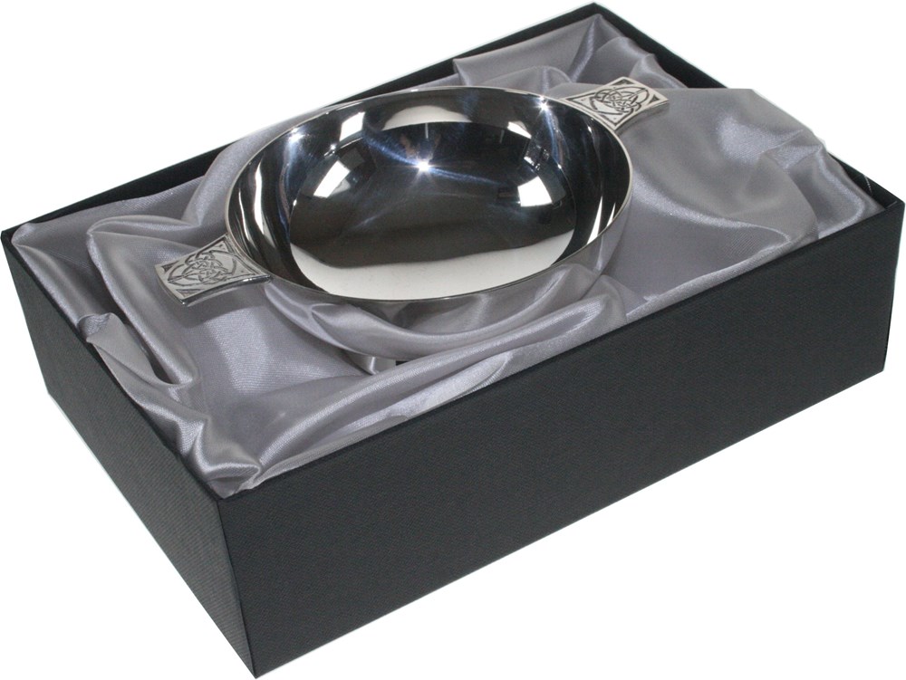 Silver Plated 5" Celtic Quaich 5 inch Celtic Silver Plated Quaich in presentation box