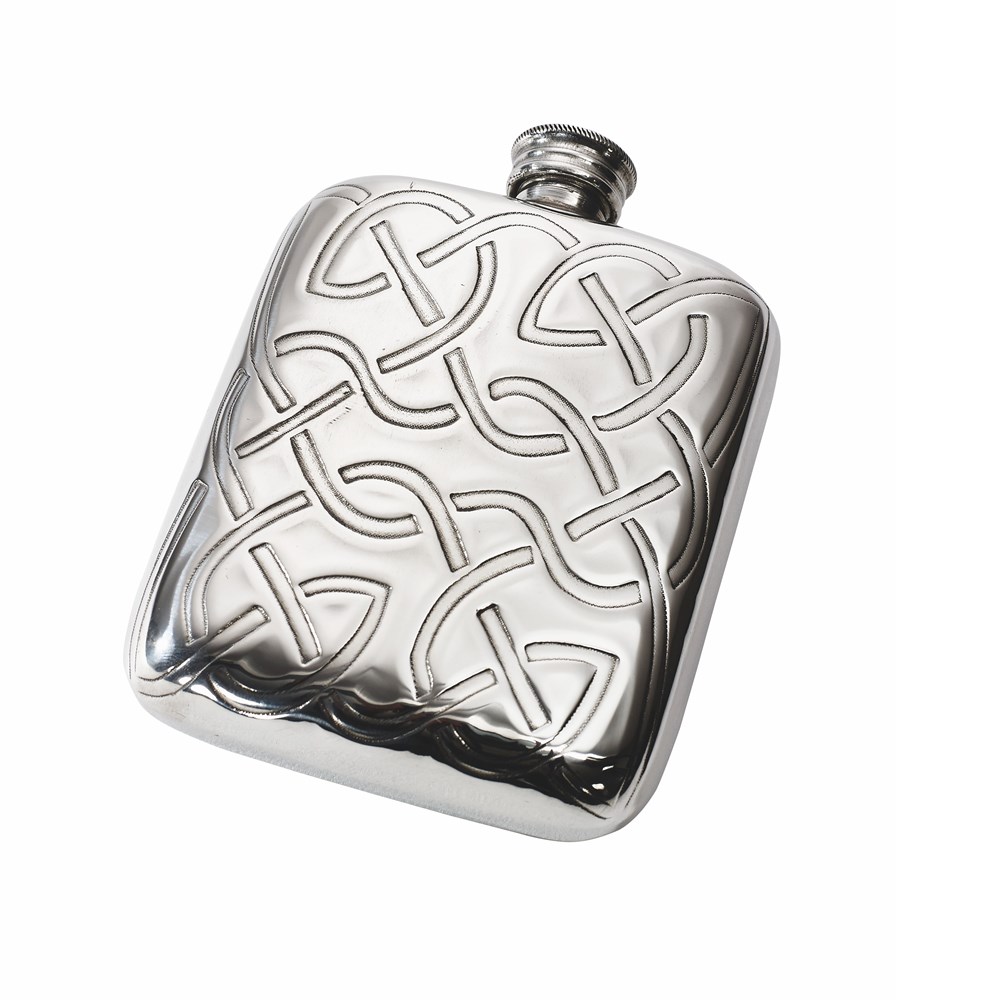 Celtic Knot 4oz Pewter Pocket Flask Celtic Knot 4oz Pewter Pocket Flask