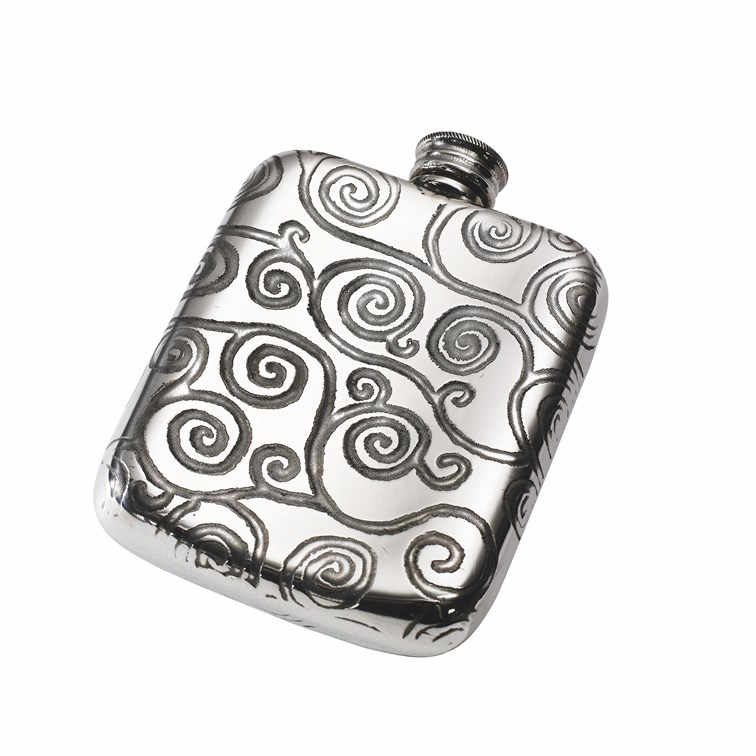 Tree Of Life 4oz Pewter Pocket Flask Tree Of Life 4oz Pewter Pocket Flask