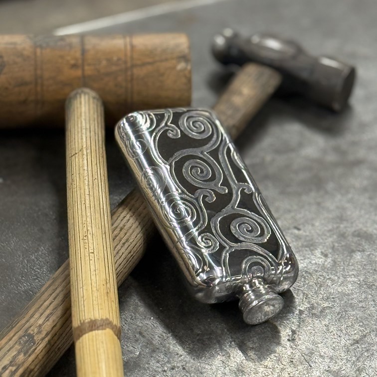 Small Tree Of Life Pewter Pocket Flask Small Tree Of Life Pewter Pocket Flask