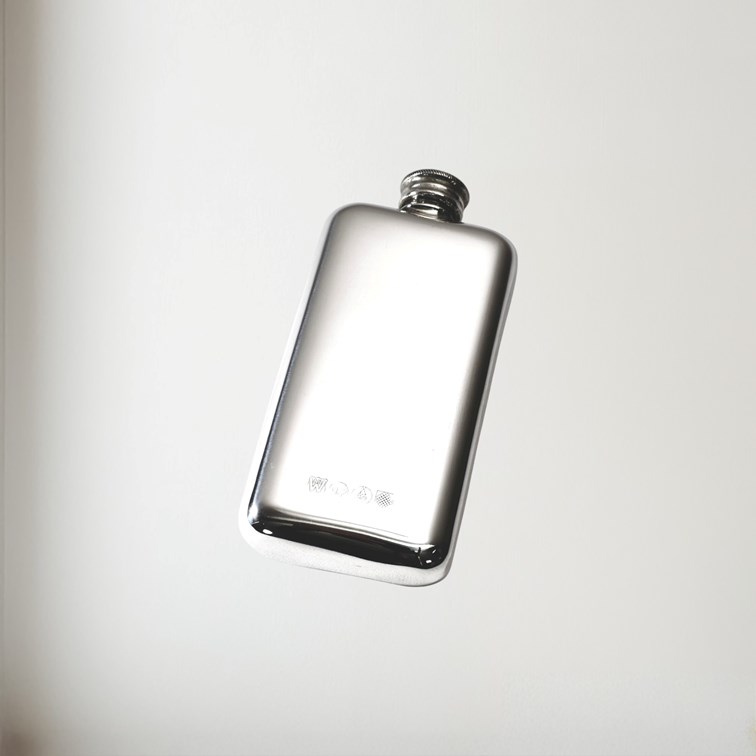 3oz Plain Pewter Pocket Flask 3oz Plain Pewter Pocket Flask
