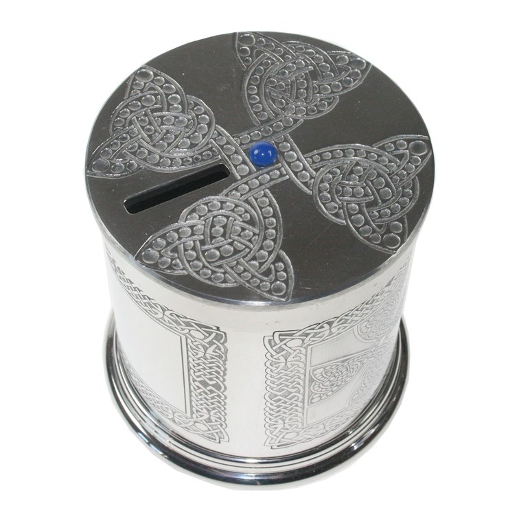 Celtic Cross Pewter Money Box