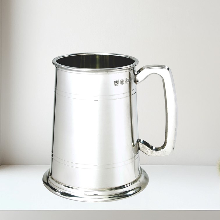 Double Lined One Pint Pewter Tankard Double Lined One Pint Pewter Tankard